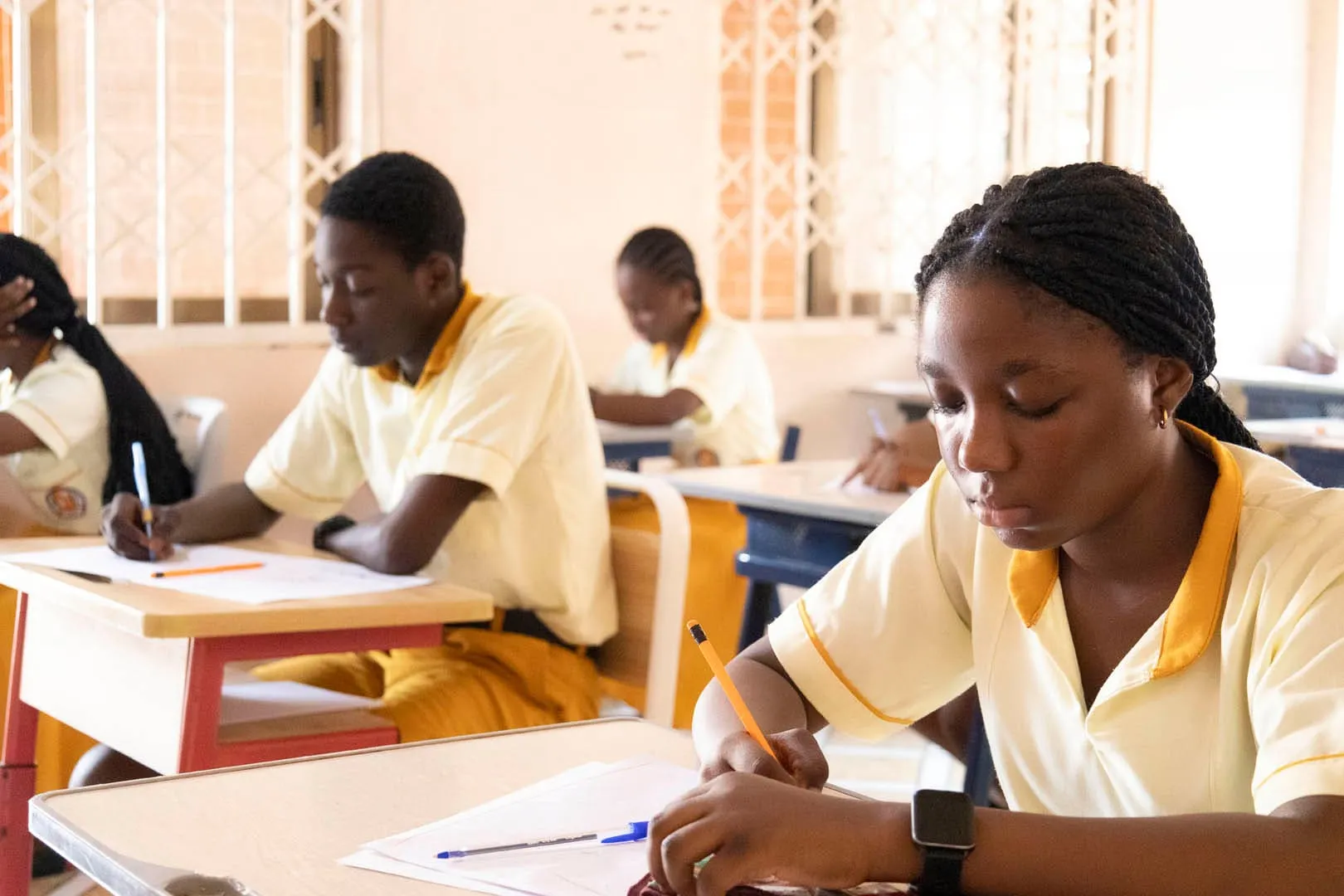 Crystal Heights SHS students writing an examination